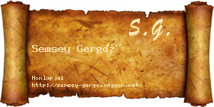 Semsey Gergő névjegykártya